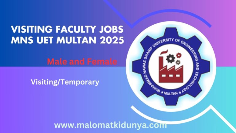 Visiting Faculty Jobs MNS UET Multan