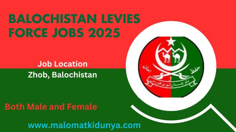 Balochistan Levies Force Jobs
